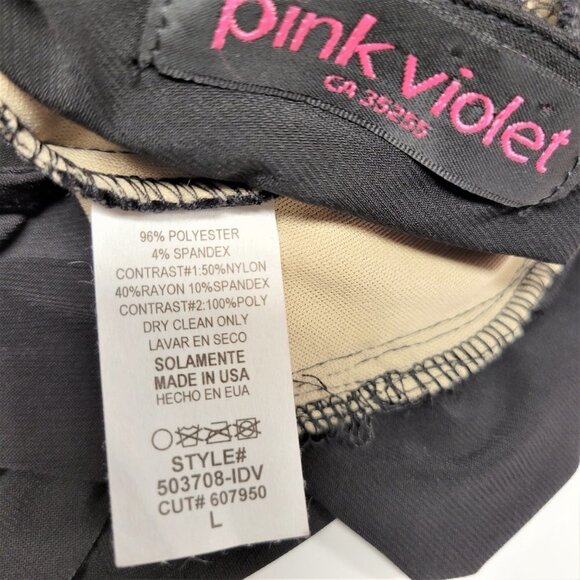 BLACK Sleeveless Dress With Gold Trim And Black Lace Accent Size L - Picture 12 of 12